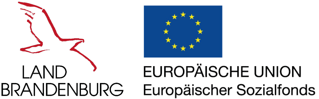 Logo Land Brandenburg und Logo Europäische Union/ Europäischer Sozialfonds
